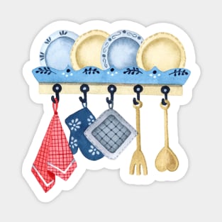 Rustic Hand Painted Country Kitchen Pattern Sticker
